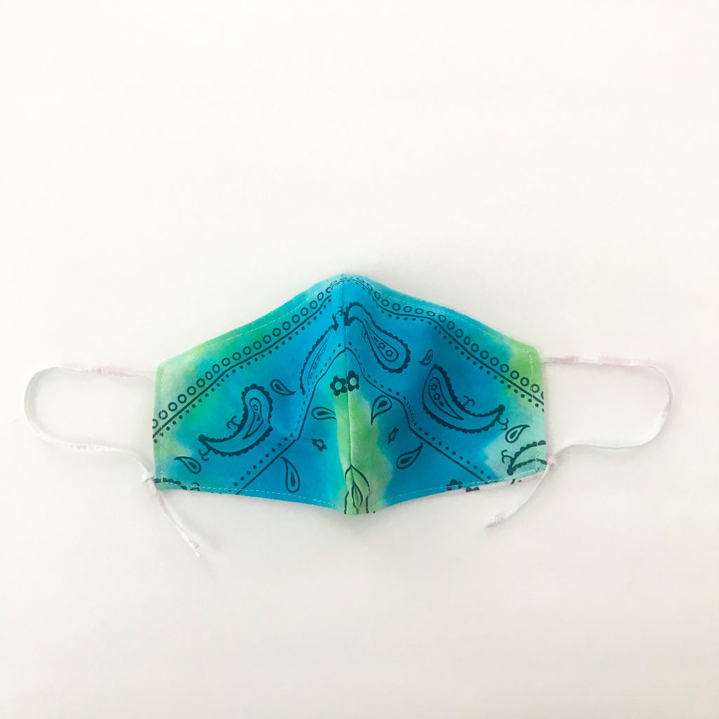 Tie-Dye Reversible Curved Mask w/Adjustable Loops