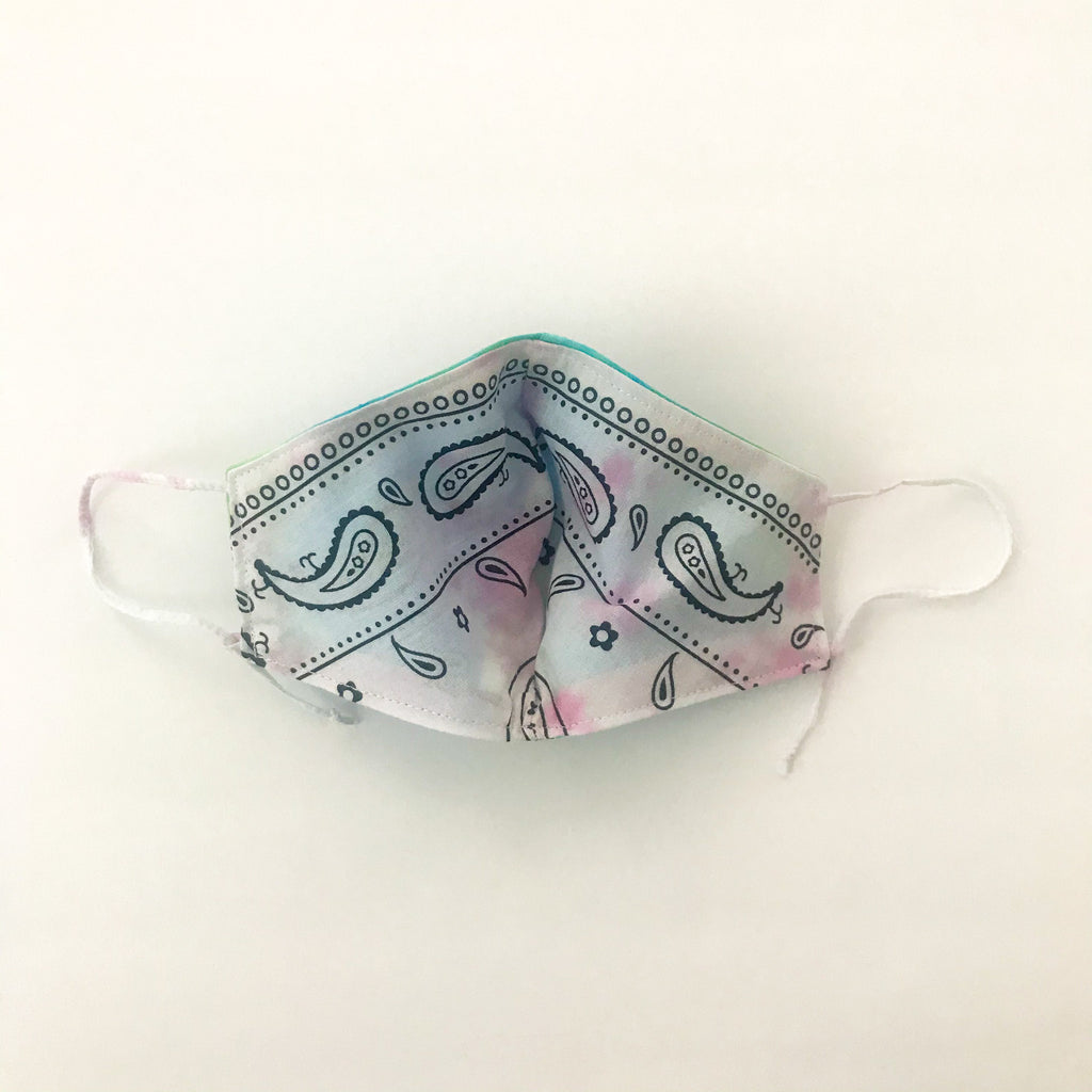 Tie-Dye Reversible Curved Mask w/Adjustable Loops