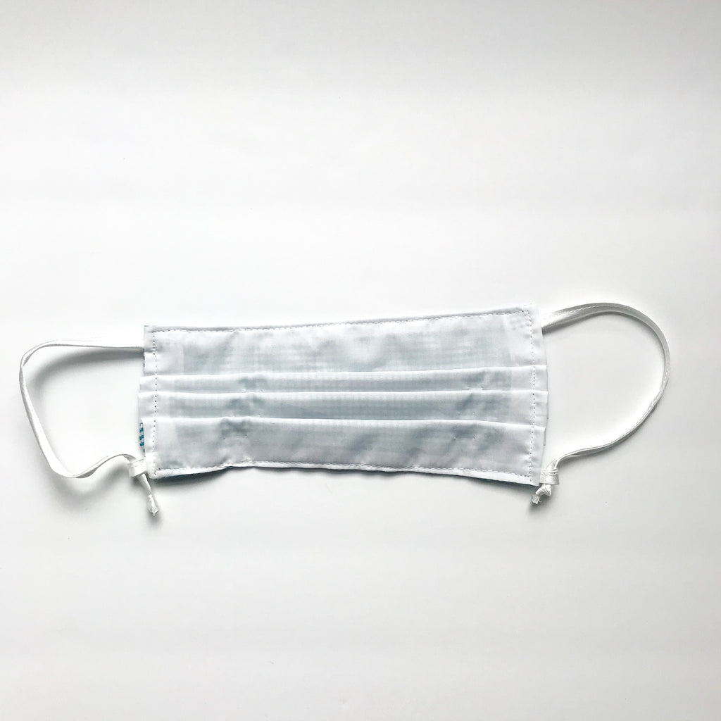 Green Gingham Pleated Mask w/Adjustable Loops