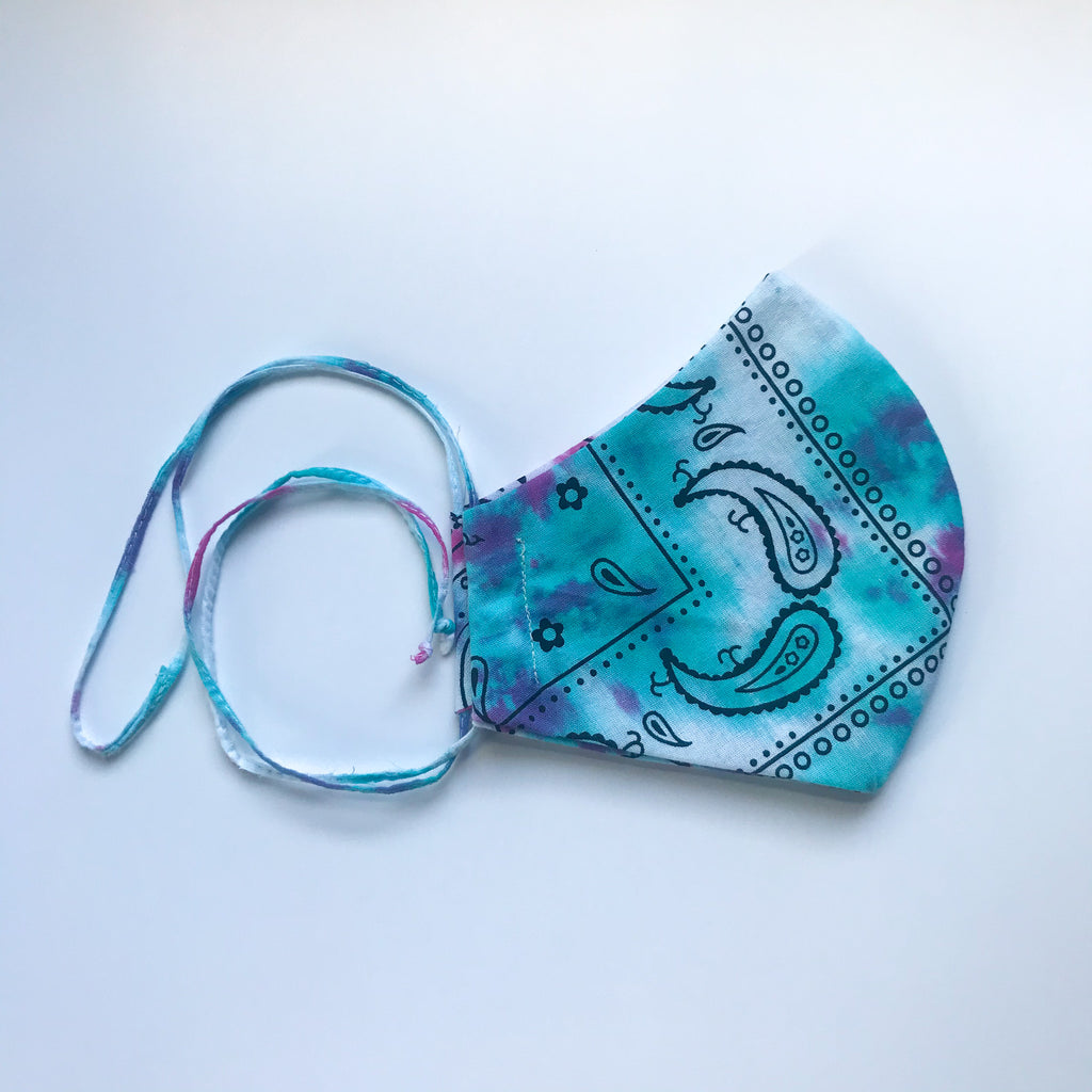 Tie-Dye Bandana Curved Mask w/Single Tie